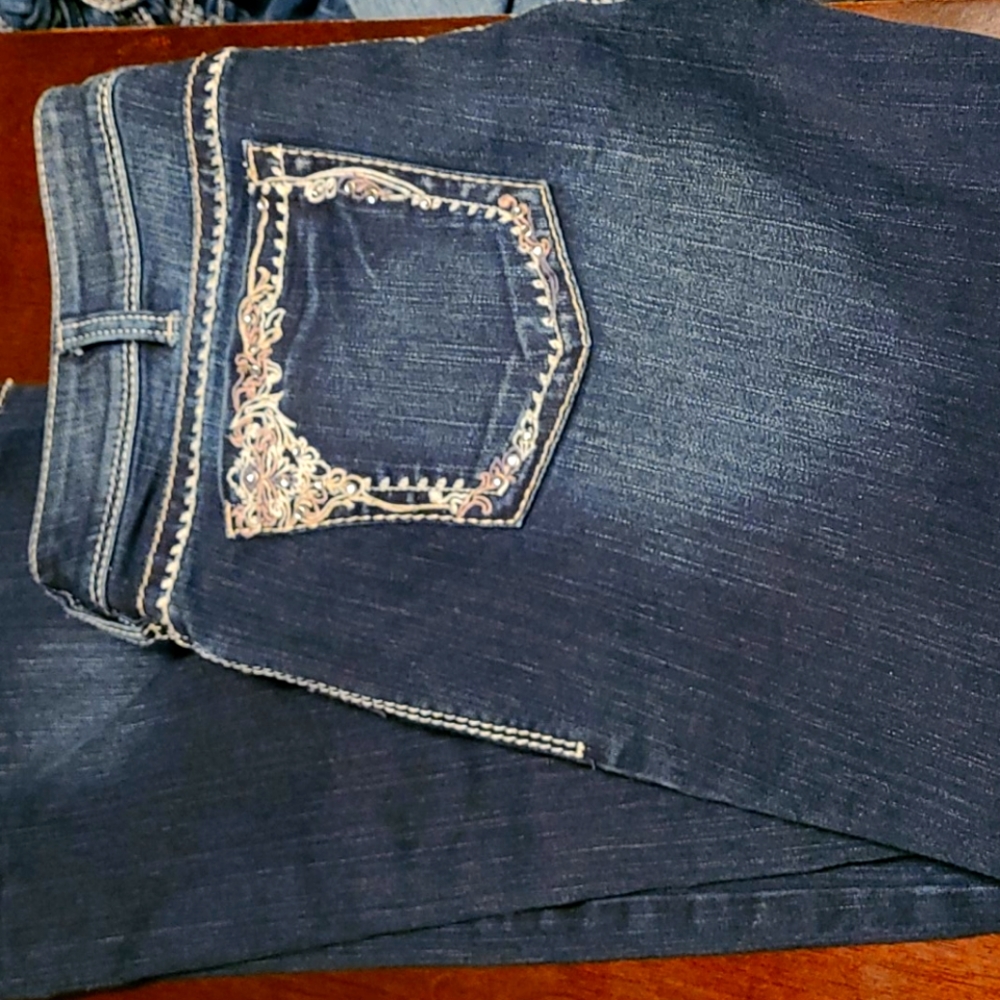 silver jeans